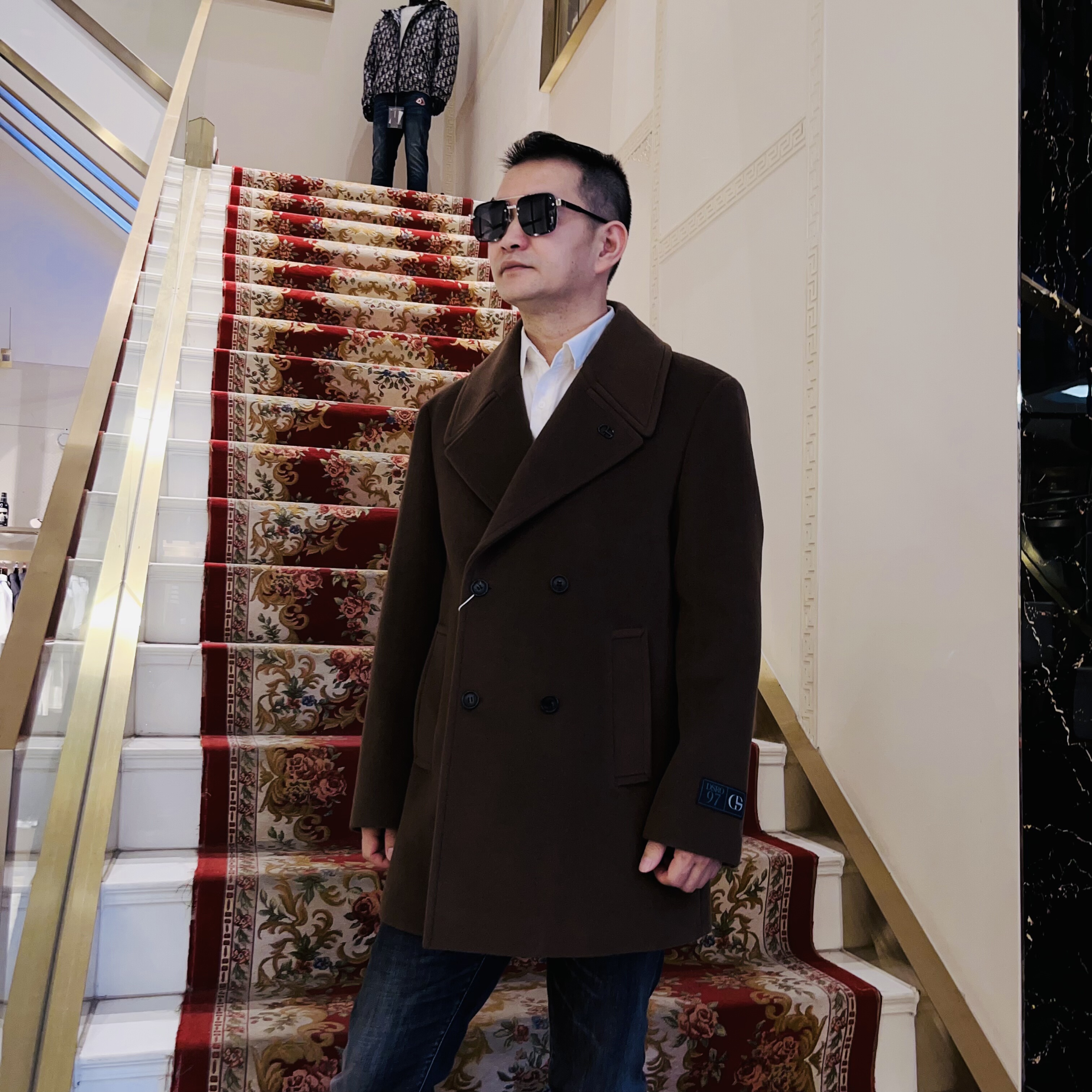 正品 DOSERMO丹西摩 25秋冬新款男士高端轻奢时尚休闲羊毛大衣