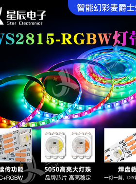 WS2815四合一rgbw幻彩12V断点续传10mm软灯条LED高亮工程专用灯带