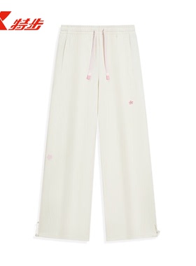 特步ATOMO FAFA|针织长裤女2025春季直筒运动休闲裤975328630514