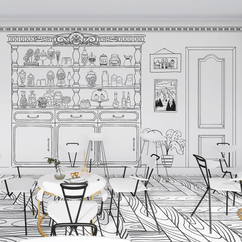 素描墙纸素材模板 素描墙纸图片下载 小麦优选