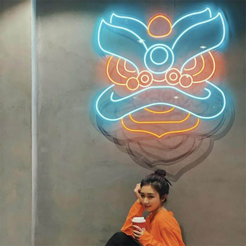 霓虹灯发光字led广告牌定制国潮风麻将酒吧烧烤奶茶店网红拍照墙