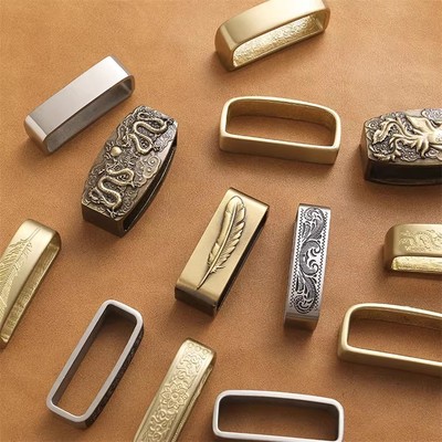 皮带环实心纯黄铜百搭不掉色