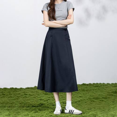 茵曼2026夏季新款简约温柔风纯色半身裙女舒适通勤百搭显瘦a字裙