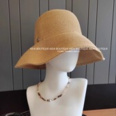 日系简约帽子女夏季 防晒大檐渔夫帽海边度假遮阳草帽时尚 沙滩帽