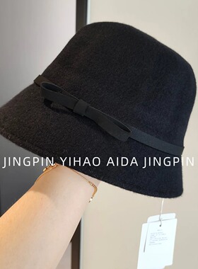 太韩了吧全羊毛盆帽秋冬显脸小