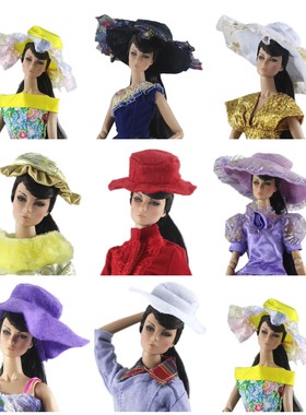 各种风格名媛风礼帽子毛线帽大帽子30CM换装娃娃婚纱礼服配件