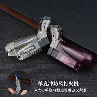 百诚充气直冲防风打火机弯头高温小焊枪雪茄喷枪艾灸点火器烧香道