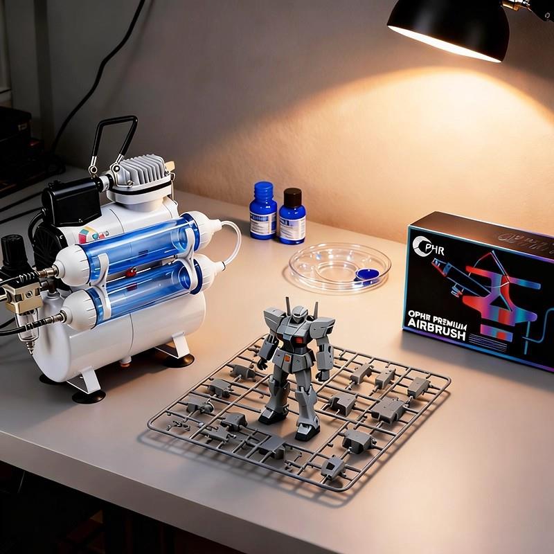 OPHIR双滤芯模型气泵喷涂高达模型上色彩绘气泵AC135