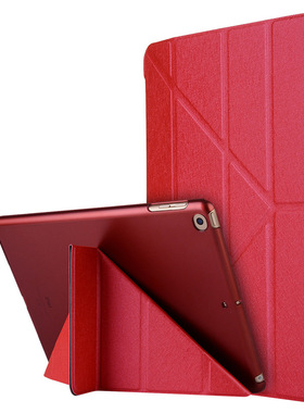 iPad mini5蚕丝纹变形多折支架平板套iPad迷你1234翻盖休眠保护套