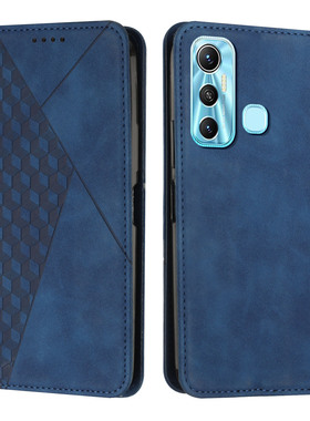 跨境适用infinix hot 11菱形肤感皮套hot 11s nfc强磁对吸保护套