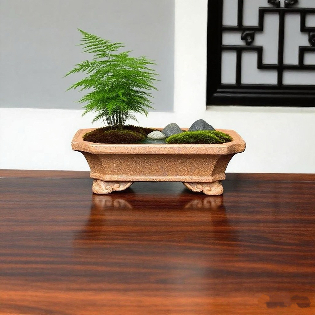 紫砂柴烧花盆透气简约多肉绿植盆