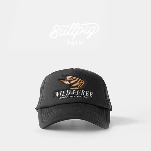 BULLPIG美式复古弯檐刺绣货车帽