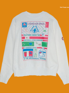 CAVEMPT C.E 20AW 日系大码宽松bf慵懒风长袖套头上衣印花卫衣 潮