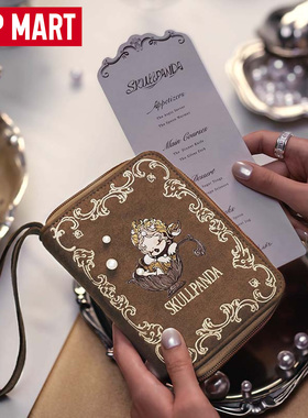 POPMART泡泡玛特SKULLPANDA餐桌系列护照夹包送女生潮玩周边礼物
