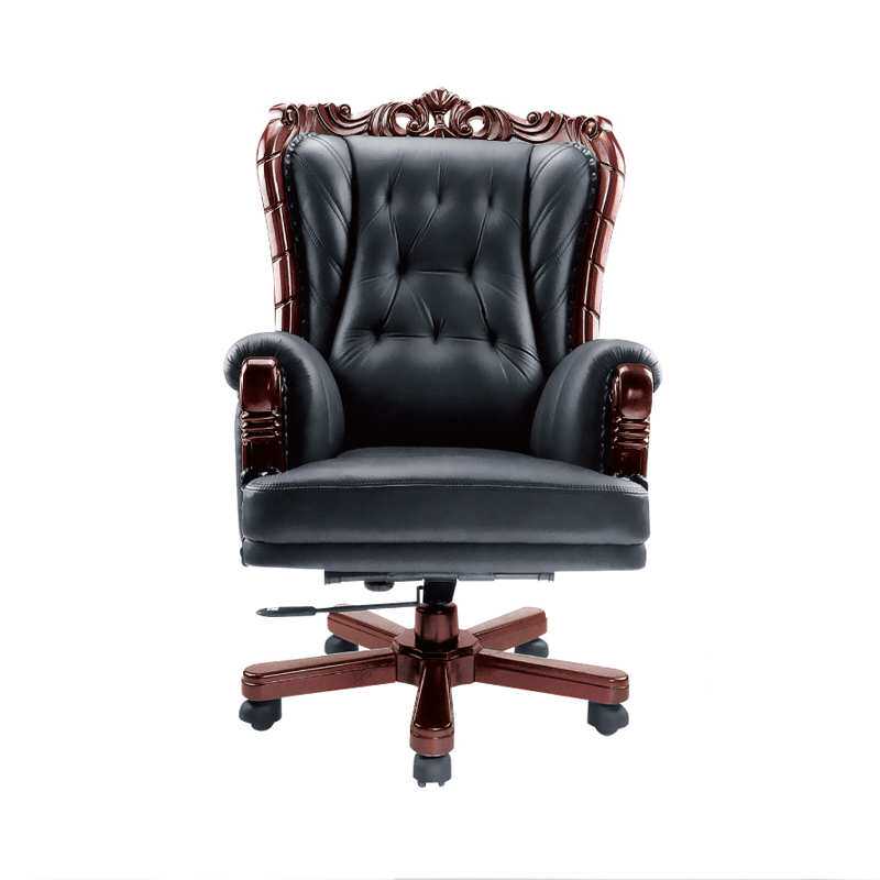 古典雕龙老板椅大班椅升降木质转椅皮面老板懂事长办公电脑椅