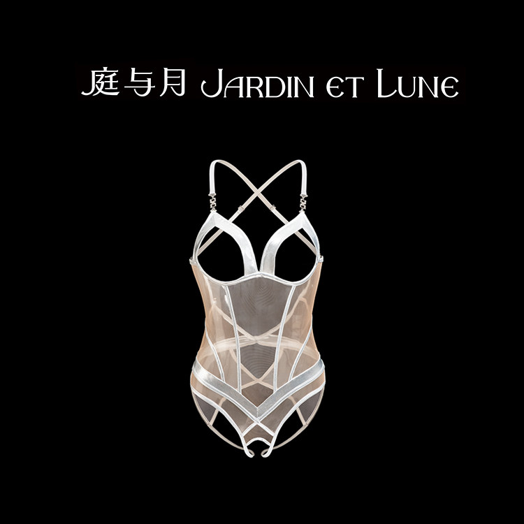 庭与月【醉后星河】连体衣透明薄款线条优雅曲线塑身薄纱性感女神