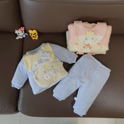 可爱卡通风新生婴儿棉服套装