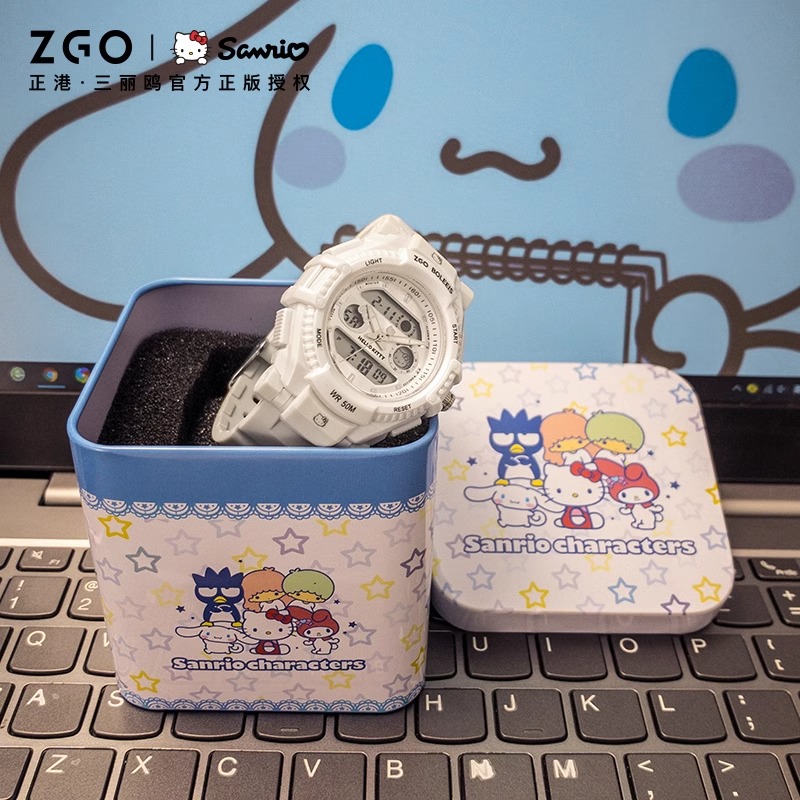 HelloKitty联名三丽鸥手表女款初高中学生儿童女生只看时间电子表