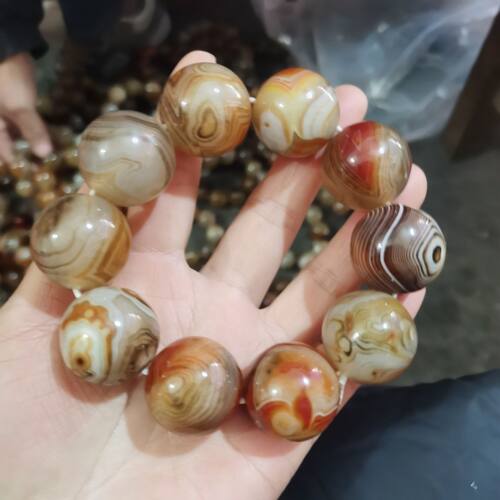 27mm大规格缠丝玛瑙圆珠手串佛珠手链玉髓玛瑙手串