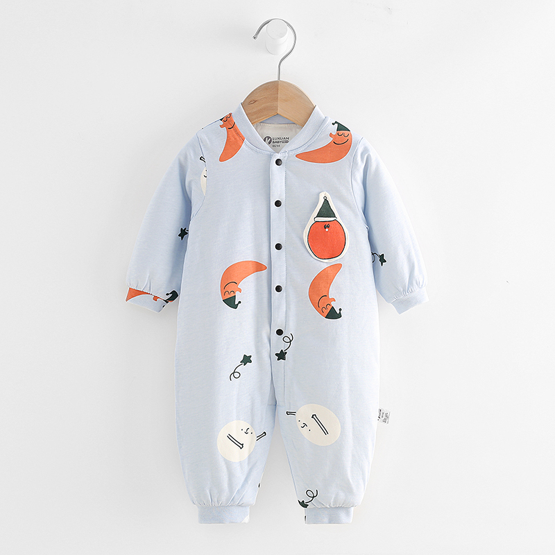 璐璇婴儿纯棉衣服秋冬夹棉哈衣