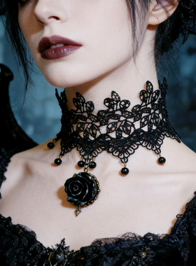 曦禾家原创choker复古lolita蕾丝项链哥特暗黑系脖圈颈链LSXL010