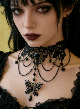 曦禾家原创choker复古lolita蕾丝项链哥特暗黑系脖圈颈链LSXL003