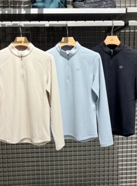 可隆KOLON SPORT女款仿羊毛户外运动内搭半拉链长袖T恤LKZT5WN078