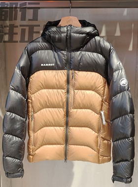 MAMMUT猛犸象Gravity男款耐磨超轻便防泼水拼色连帽排骨羽绒服