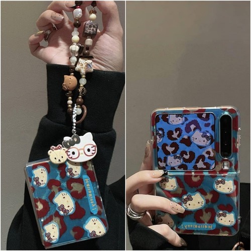 适用折叠屏华为Purax软壳小米MixFlip手机壳荣耀MagicVFlip三星zflip7豹纹猫华为pocket2手链绳W25flip6女4