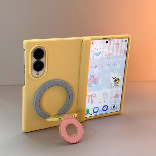 适用三星GalaxyZFold8阔折叠屏手机壳简约纯色壳膜一体SM-F9710外框带膜全包中轴保护套磁吸折叠旋转支架女