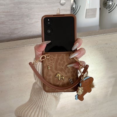 适用华为PuraX折叠屏手机壳荣耀MagicVFlip2新年小米MixFlip2壳膜一体摩托罗拉50三星zflip7小金马FE手绳60女