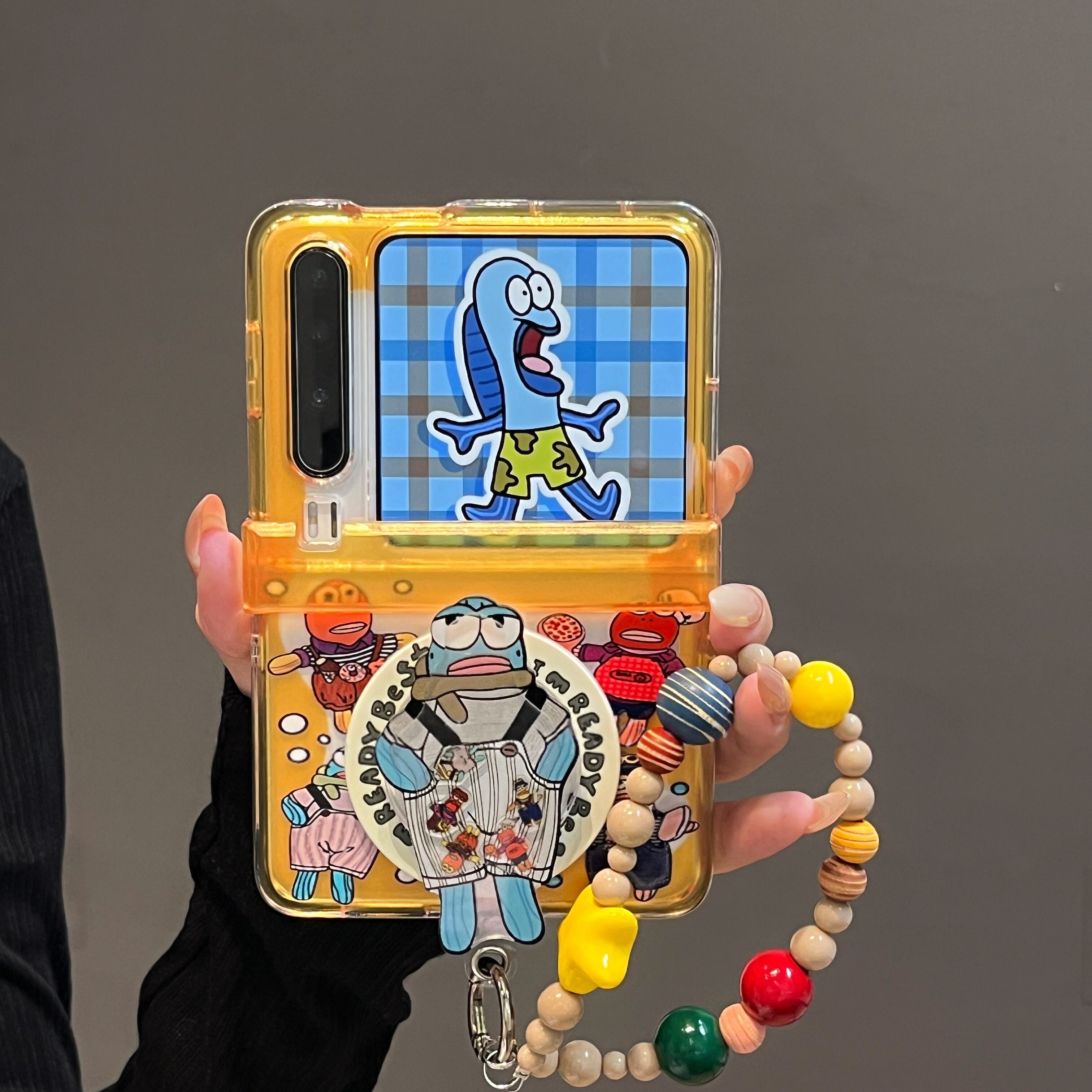 适用华为PuraX折叠屏手机壳荣耀MagicVFlip2小米MixFlip2壳膜一体小丑鱼三星zflip7/6/5磁吸支架FE手链手绳女