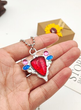 动漫周边 JOJO的奇妙冒险 艾哲红石项链 乔瑟夫cosplay配饰吊坠