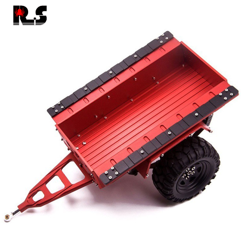 RS红蜘蛛 1/10 仿真金属拖车拖斗车SCX10 CC01 RC4WD D90小拖车