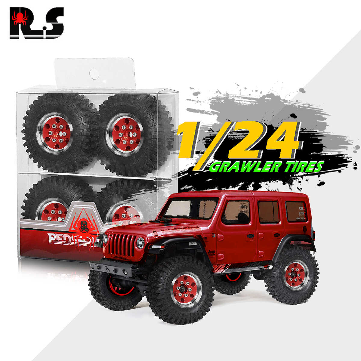TRX4M烈马1.0寸轮毂RS红蜘蛛