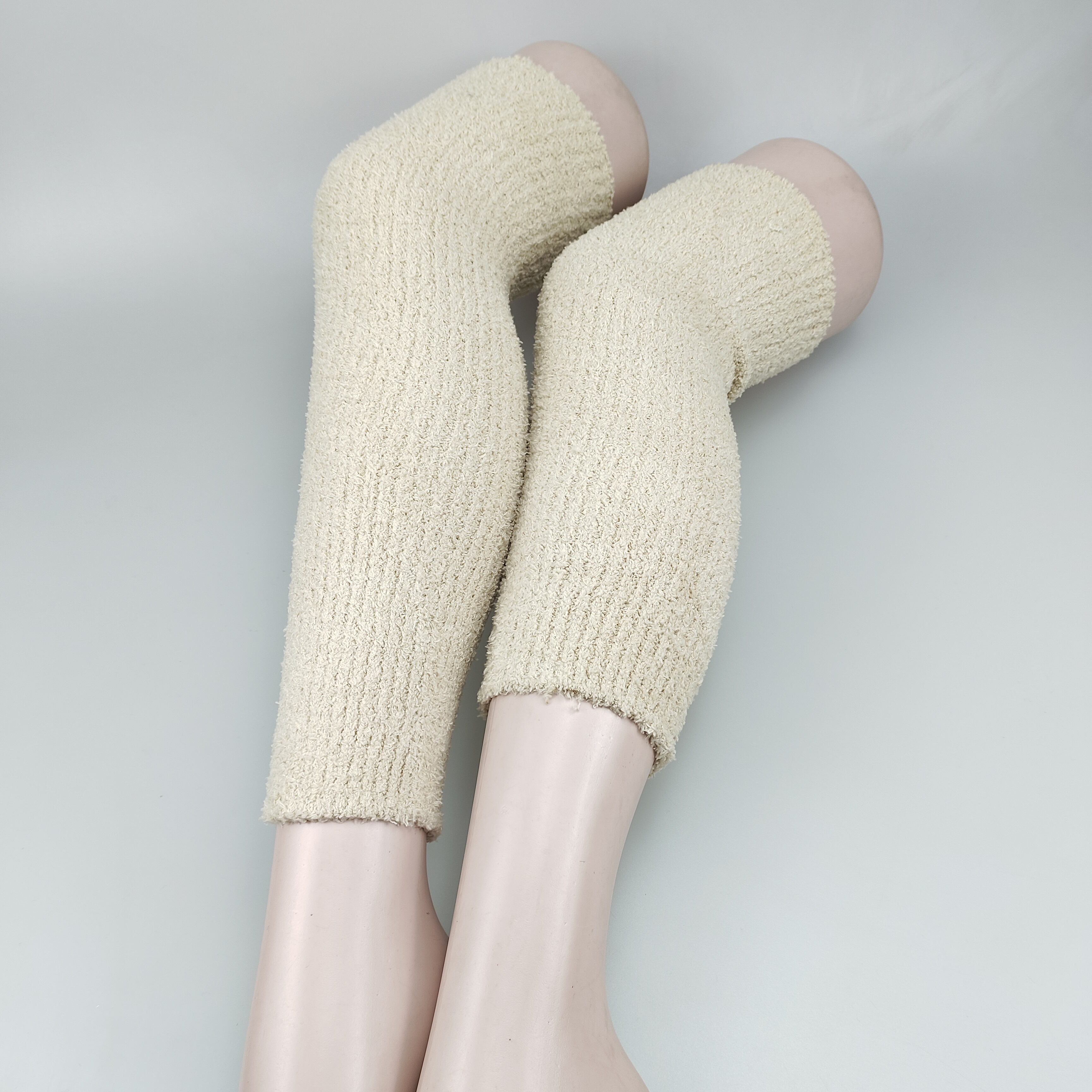 5双高筒过膝护膝护腿冬季加厚加密珊瑚绒抗寒保暖老寒腿睡眠护膝