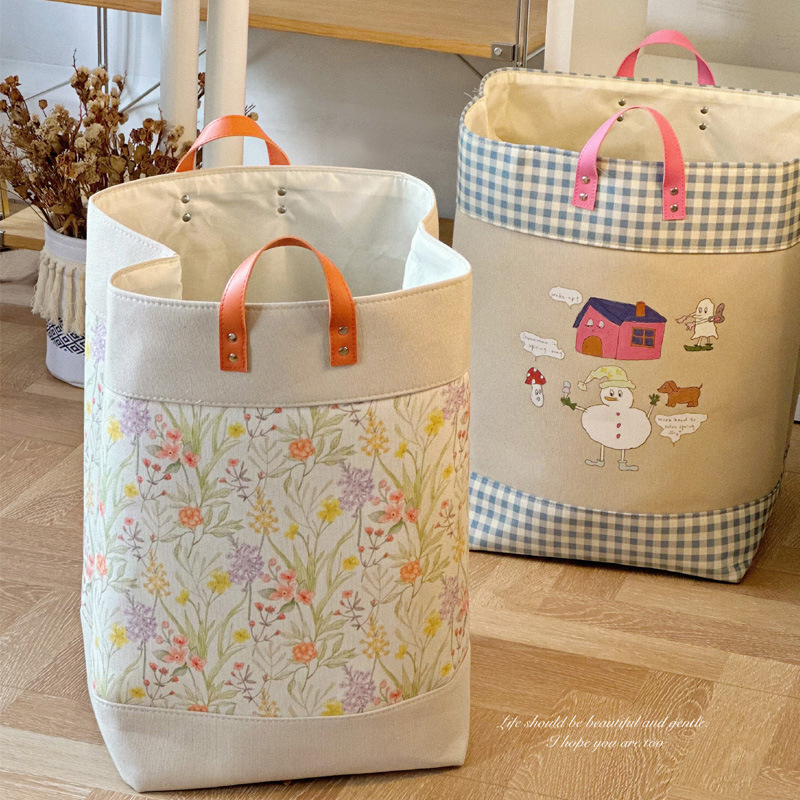 脏衣篮可折叠家用衣物换洗衣服收纳筐毛绒玩具收纳桶简约复古风
