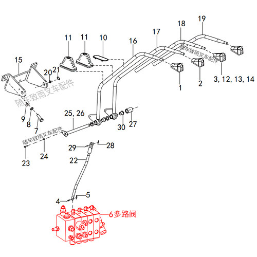 叉车二联多路阀XIPD500-632101-W01杭电叉XE 3T CPD20-XEY2H2-SI