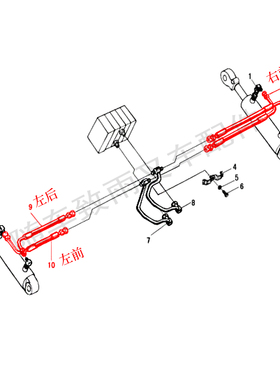 叉车倾斜缸油管XA710-620400-000杭叉CPCD50/60/70-XAG87  5 6 7T