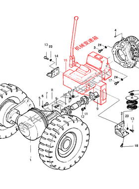 叉车机械变速箱XR453-120000-G00单杆HC451-04-001杭叉XR45 50 4T