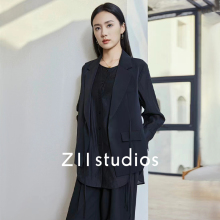 Z11 studio2024新款西装女士外套纯黑色显瘦宽松高级设计感上衣女