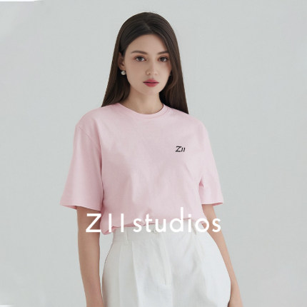 Z11 studios夏季T恤女短袖圆领重磅纯棉叠穿内搭上衣女不透打底衫