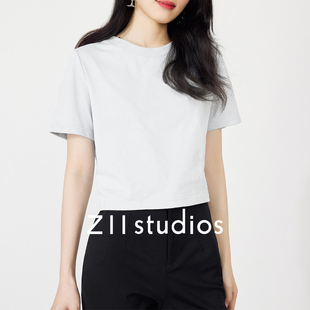 女士经典 圆领百搭T恤小个子休闲上衣短袖 Z11 studios2024夏新款