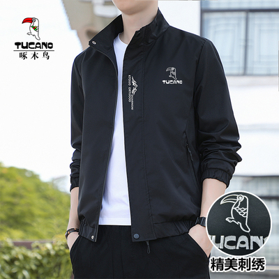 啄木鸟刺绣男士立领夹克外套