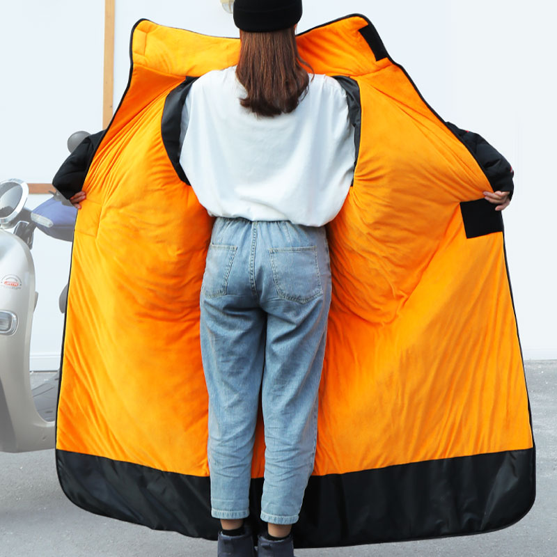电动摩托车防寒挡风被冬季加绒