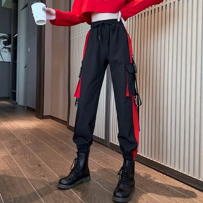 时尚运动工装裤女春秋束脚裤