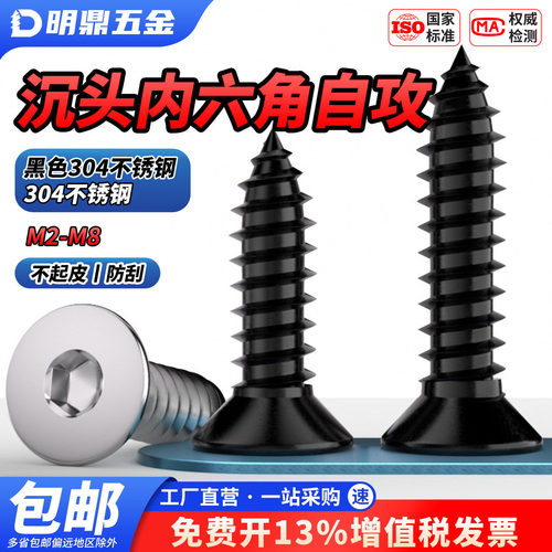 MD黑色304不锈钢沉头内六