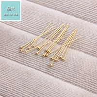 100 miếng bảo vệ màu 14k vàng đầu tròn pin đồng túi vàng hạt đầu bóng hạt tự làm bông tai vòng tay phụ kiện - Vòng đeo tay Clasp vòng vàng 18k