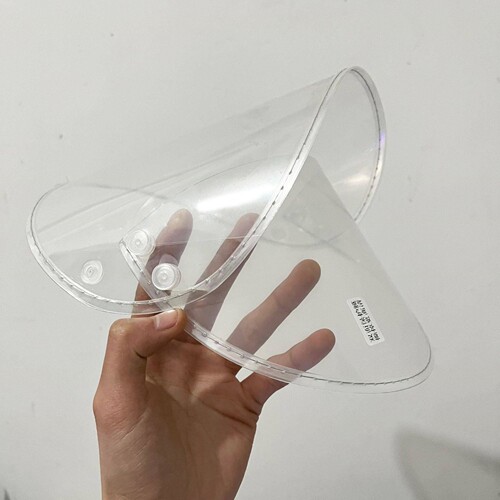 雨衣帽檐可拆卸帽子电动车面罩雨披配件通用双帽遮脸挡雨板透明 - 封面