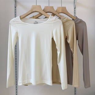 古妃热能奶皮衣轻薄款 无痕肉色隐形内穿秋衣防透内衬上衣肌底衣